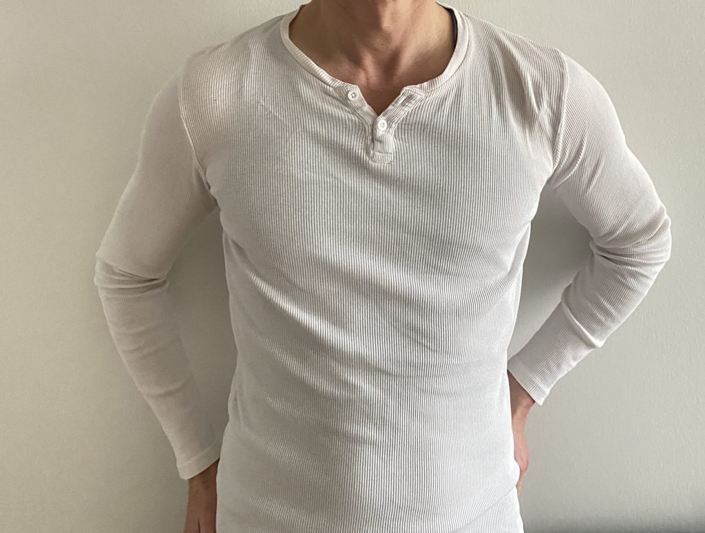 Men's Ribbed Henley T-Shirt