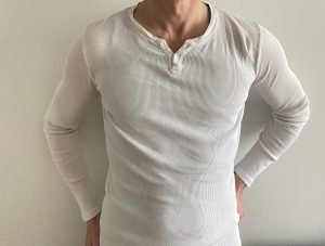 Men's Ribbed Henley T-Shirt