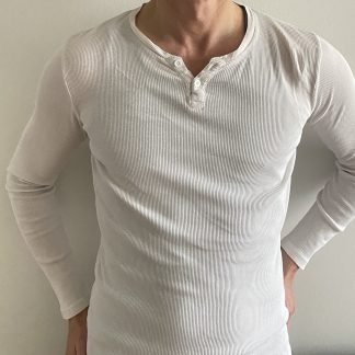 Men's Ribbed Henley T-Shirt